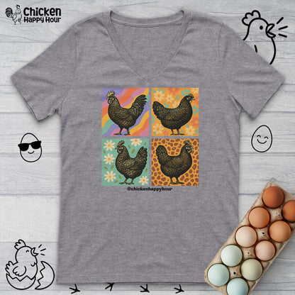 Retro Chicken V-Neck Tee
