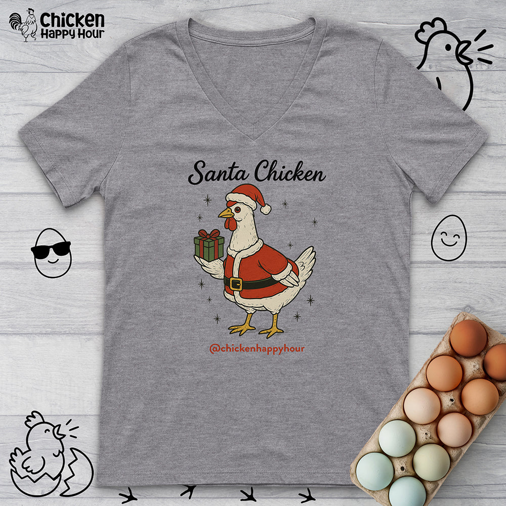 Santa Chicken V-Neck Tee