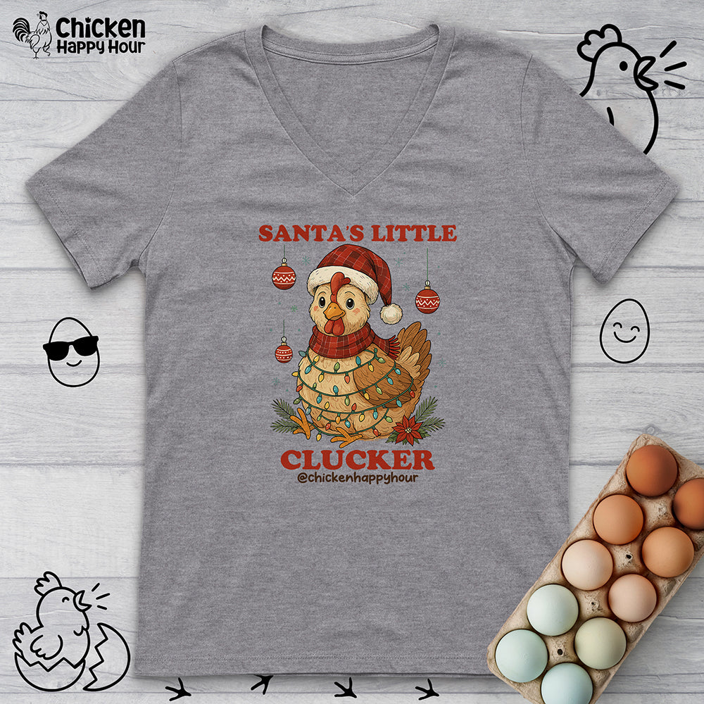 Santa’s Little Clucker V-Neck Tee