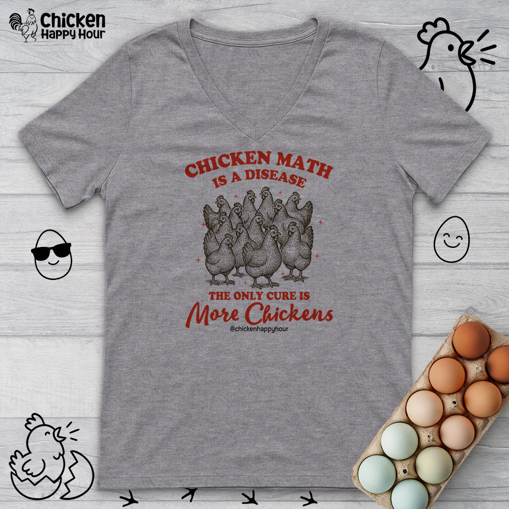 Chicken Math is a Disease V-Neck Tee