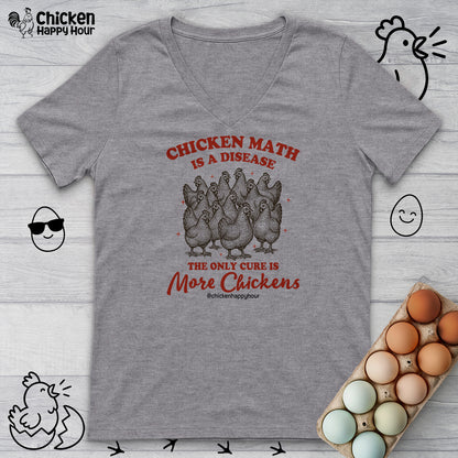 Chicken Math is a Disease V-Neck Tee