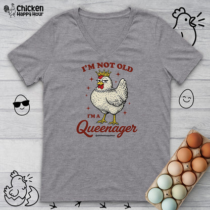 Queenager V-Neck Tee