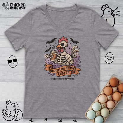 Nightmare Before Coffee V-Neck Tee