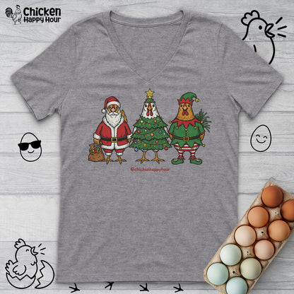 Christmas Chicken V-Neck Tee
