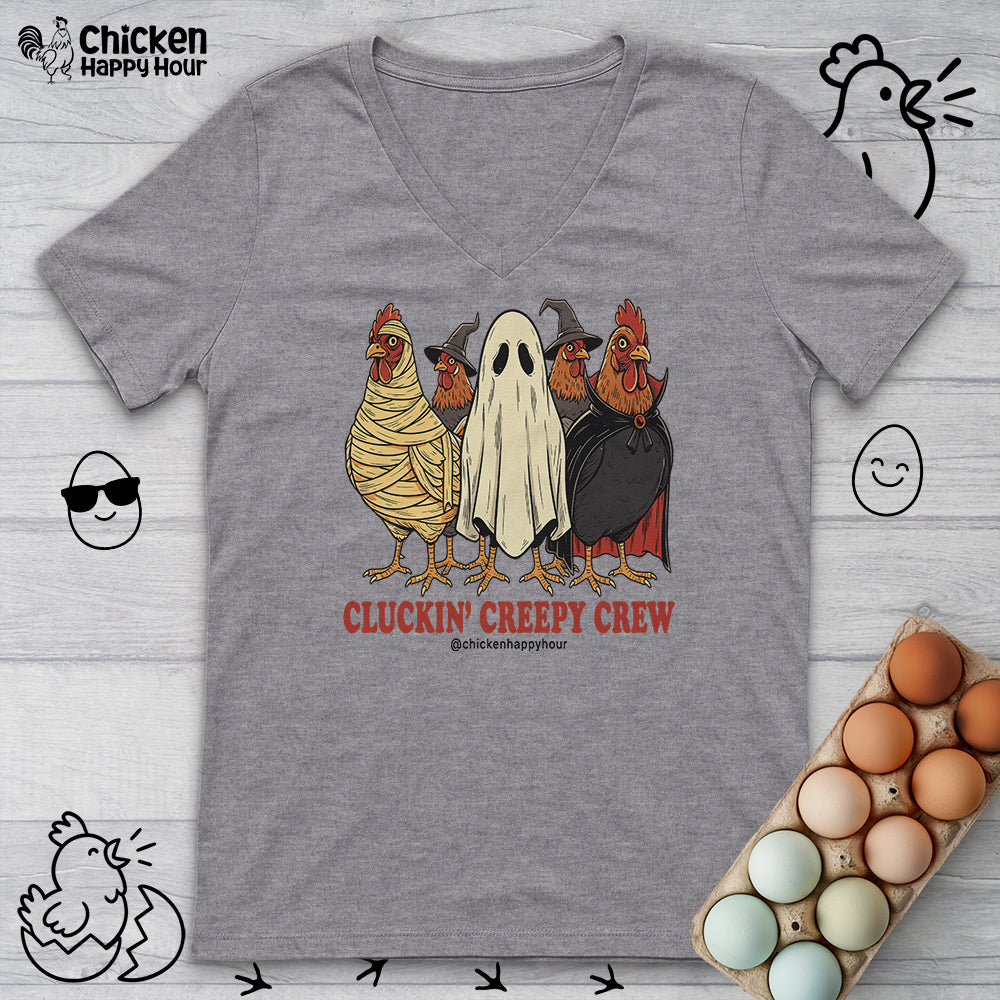 Cluckin’ Creepy Crew V-Neck Tee