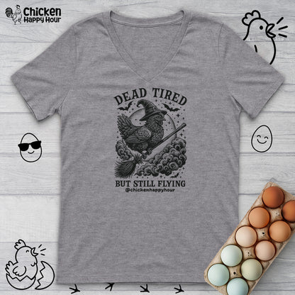 Dead Tired but Still Flying V-Neck Tee