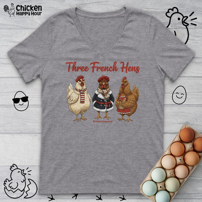 Three French Hens V-Neck Tee