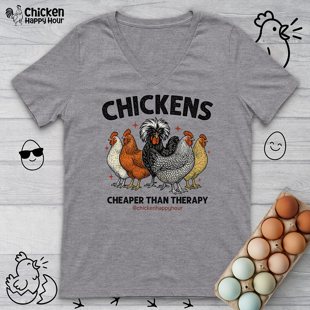 Chickens Cheaper V-Neck Tee
