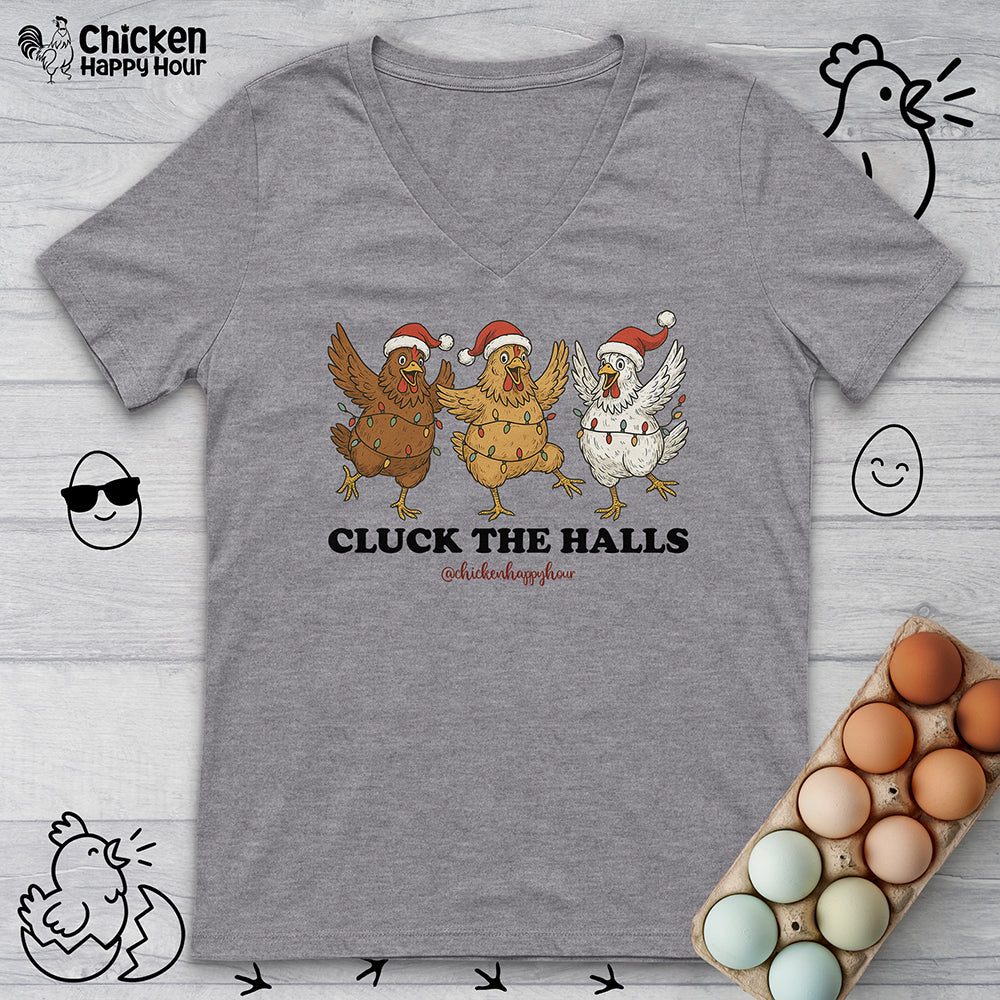 Cluck the Halls V-Neck Tee