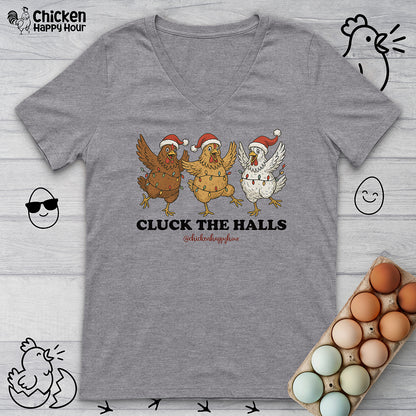 Cluck the Halls V-Neck Tee