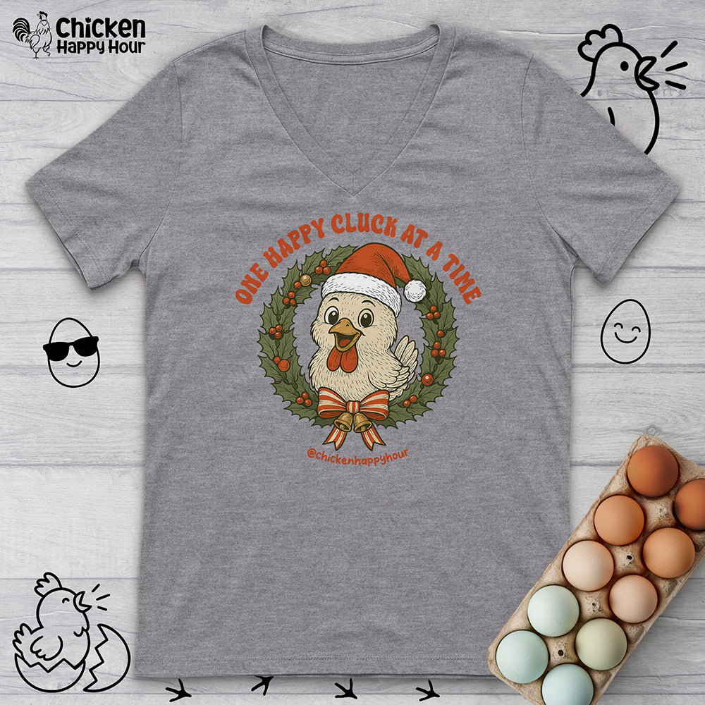 One Happy Cluck at a Time V-Neck Tee