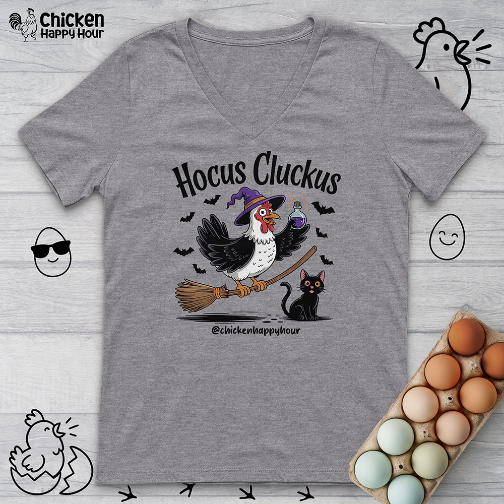 Hocus Cluckus V-Neck Tee