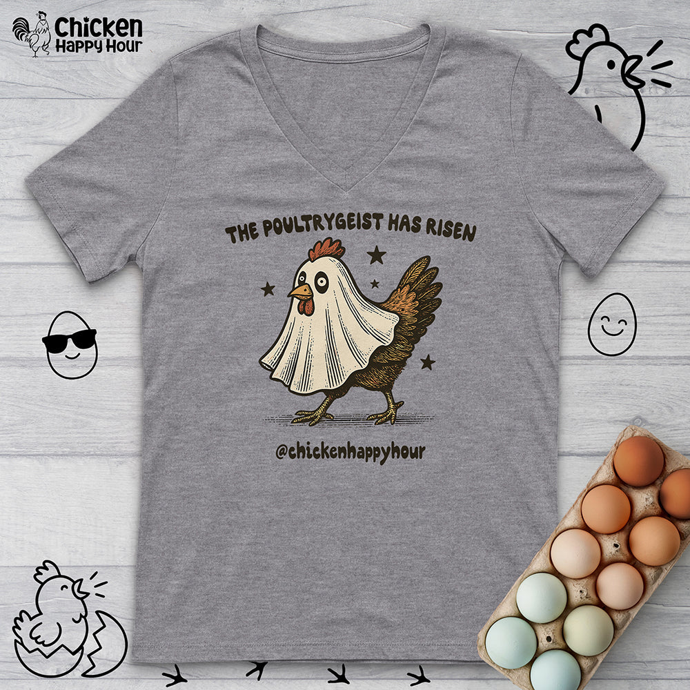 The Poultrygeist Has Risen V-Neck Tee