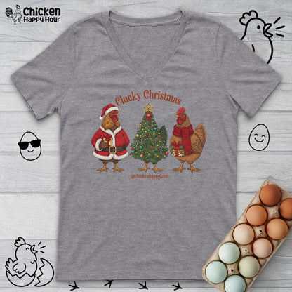 Clucky Christmas V-Neck Tee