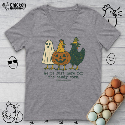 We're Just Here for the Candy Corn V-Neck Tee