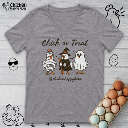 Chick or Treat V-Neck Tee