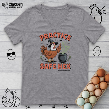 Practice Safe Hex V-Neck Tee