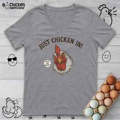 Just Chicken in! V-Neck Tee