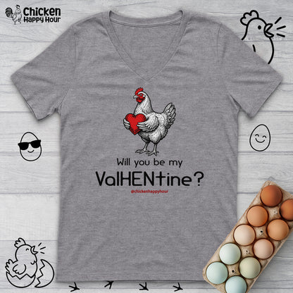 Will you be my ValHENtine V-Neck Tee