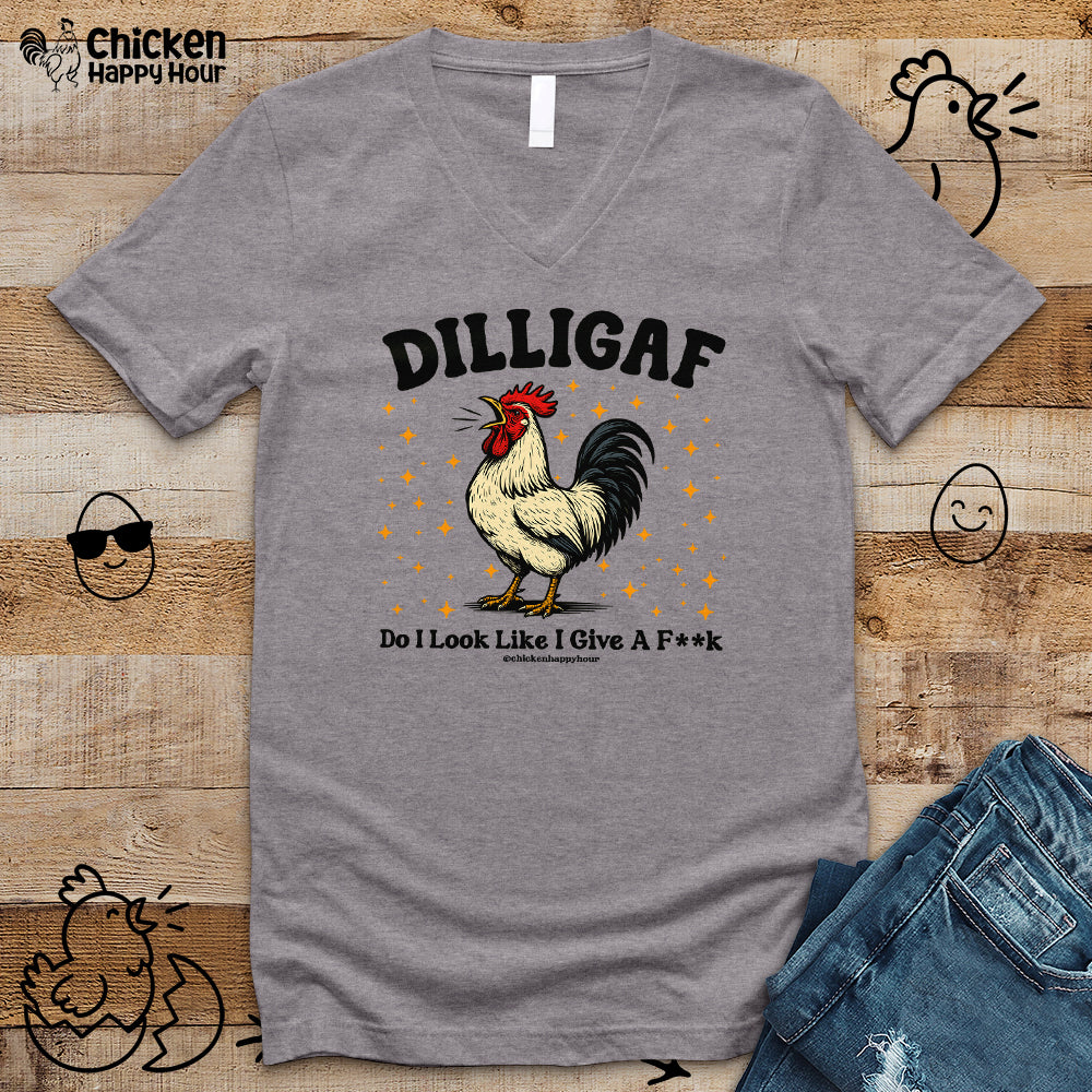 DILLIGAF Do I Look Like I Give A Fk V-Neck Tee