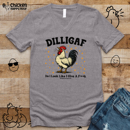 DILLIGAF Do I Look Like I Give A Fk V-Neck Tee