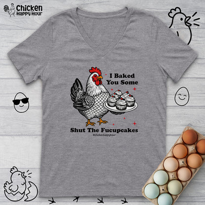 Shut the Fucupcakes V-Neck Tee