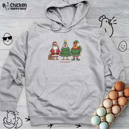 Christmas Chicken Hooded Sweatshirt