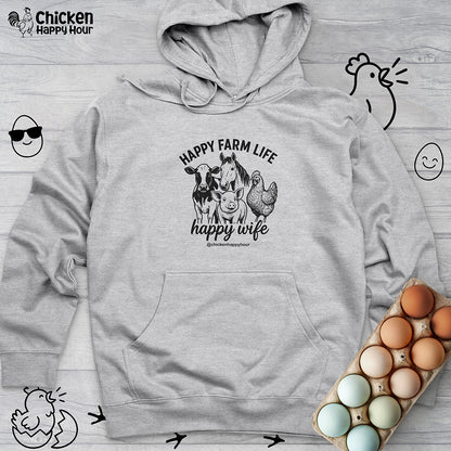 Happy Farm Life Happy Wife 01 Hooded Sweatshirt
