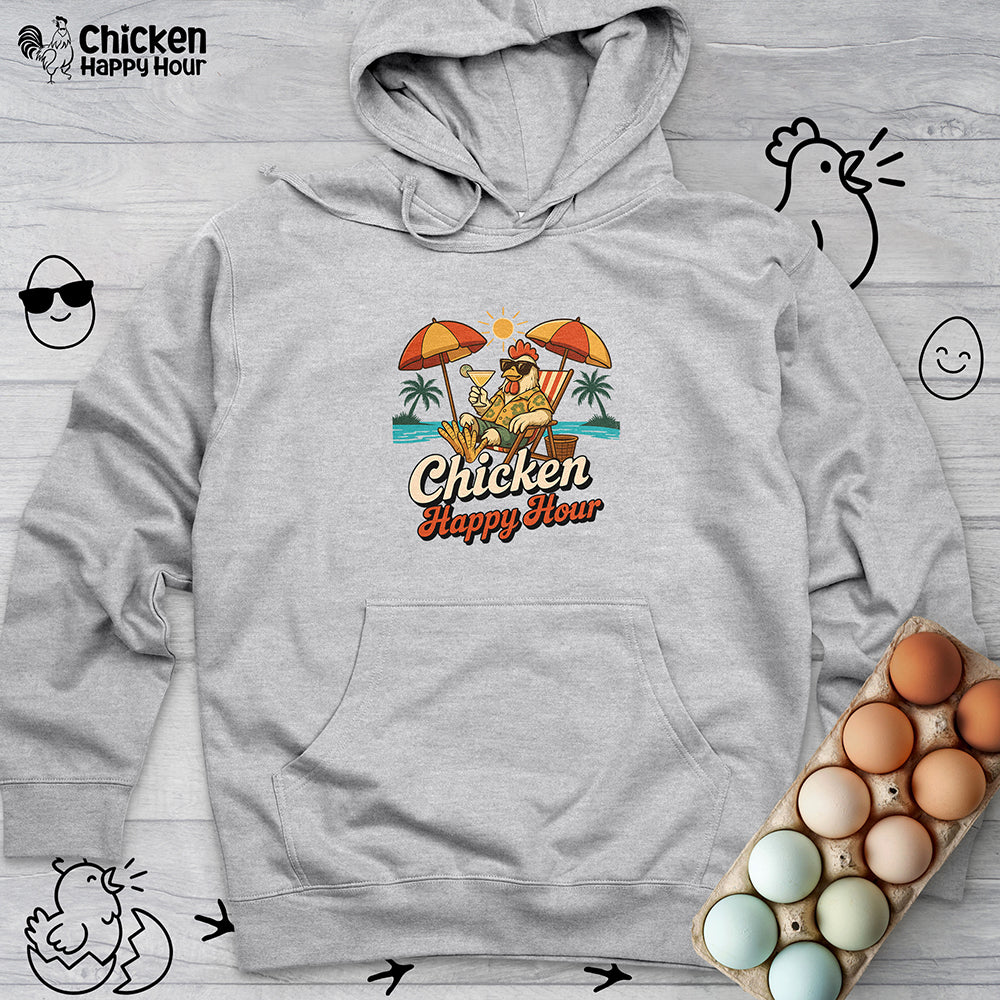 Chicken Happy Hour Beachy Chicken Hooded Sweatshirt