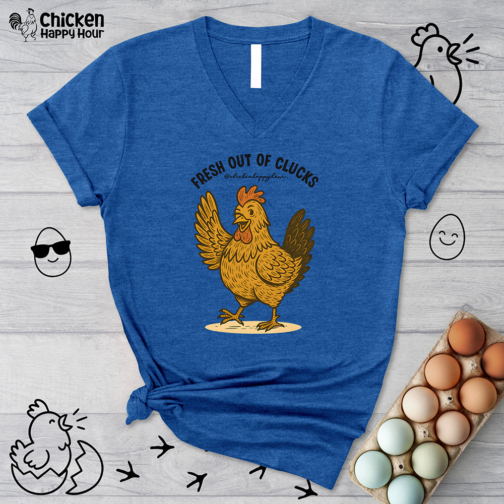 FRESH OUT OF CLUCKS V-Neck Tee