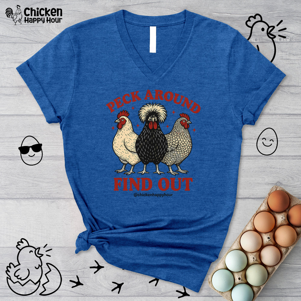 Peck Around Find Out V-Neck Tee