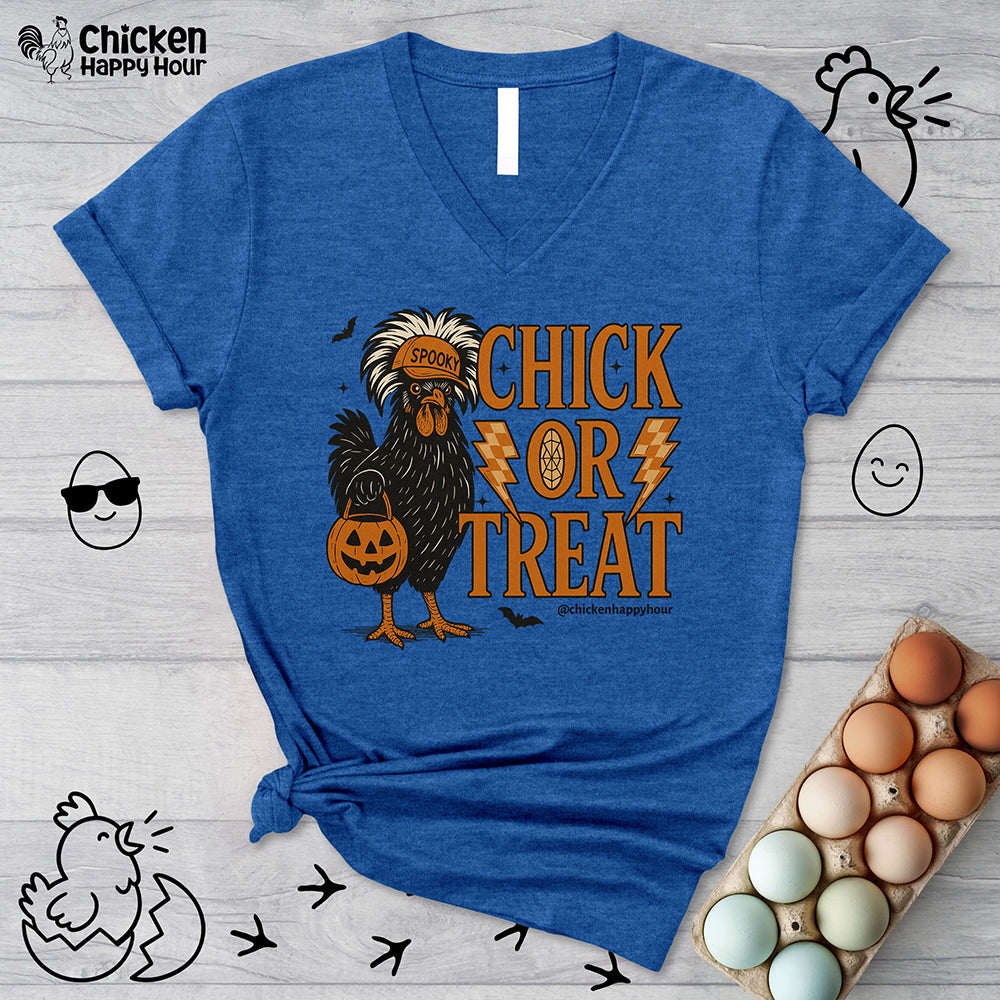 Chick Or Treat V-Neck Tee