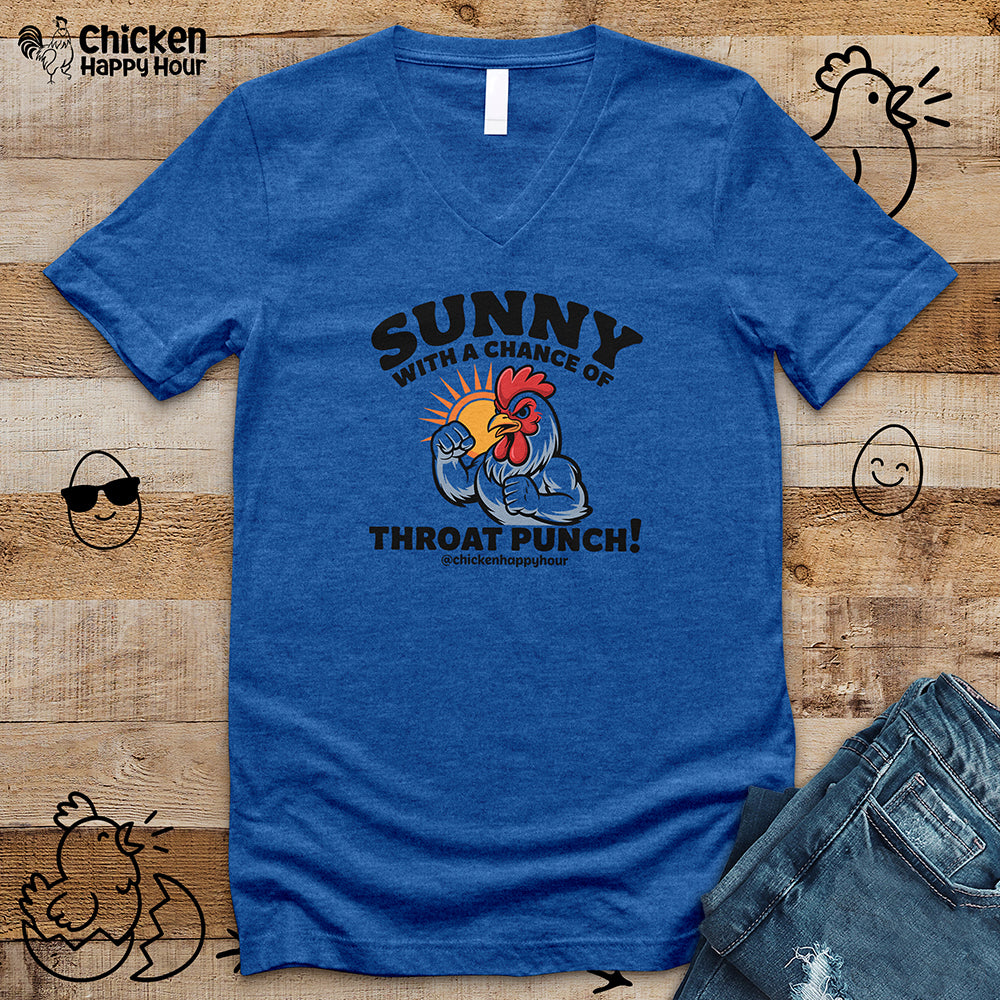 Sunny with a Chance of Throat Punch V-Neck Tee