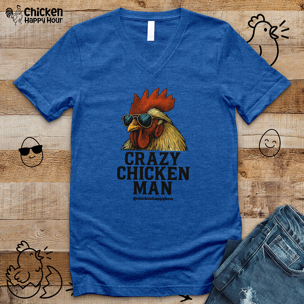 Crazy Chicken Man V-Neck Tee