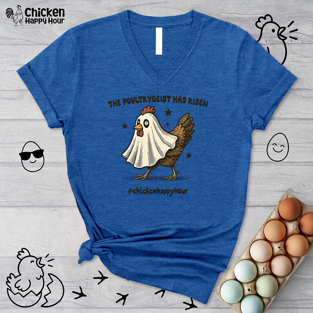 The Poultrygeist Has Risen  V-Neck Tee
