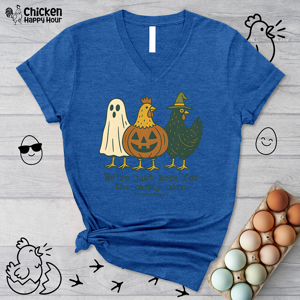 We're Just Here For the Candy Corn V-Neck Tee