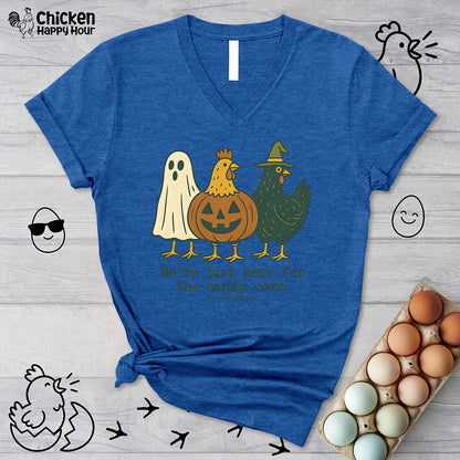 We're Just Here For the Candy Corn V-Neck Tee