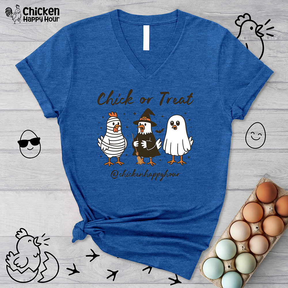 Chick or Treat V-Neck Tee