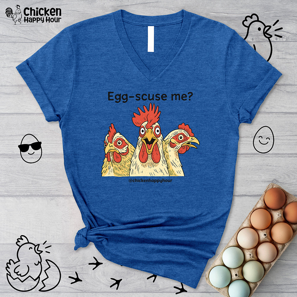 Egg-Scuse Me V-Neck Tee