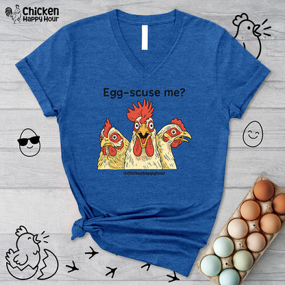 Egg-Scuse Me V-Neck Tee
