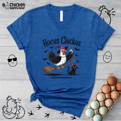 Hocus Cluckus V-Neck Tee