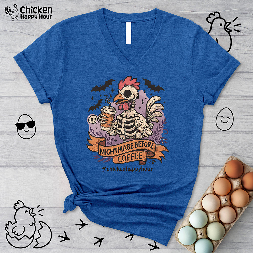 Nightmare Before Coffee V-Neck Tee