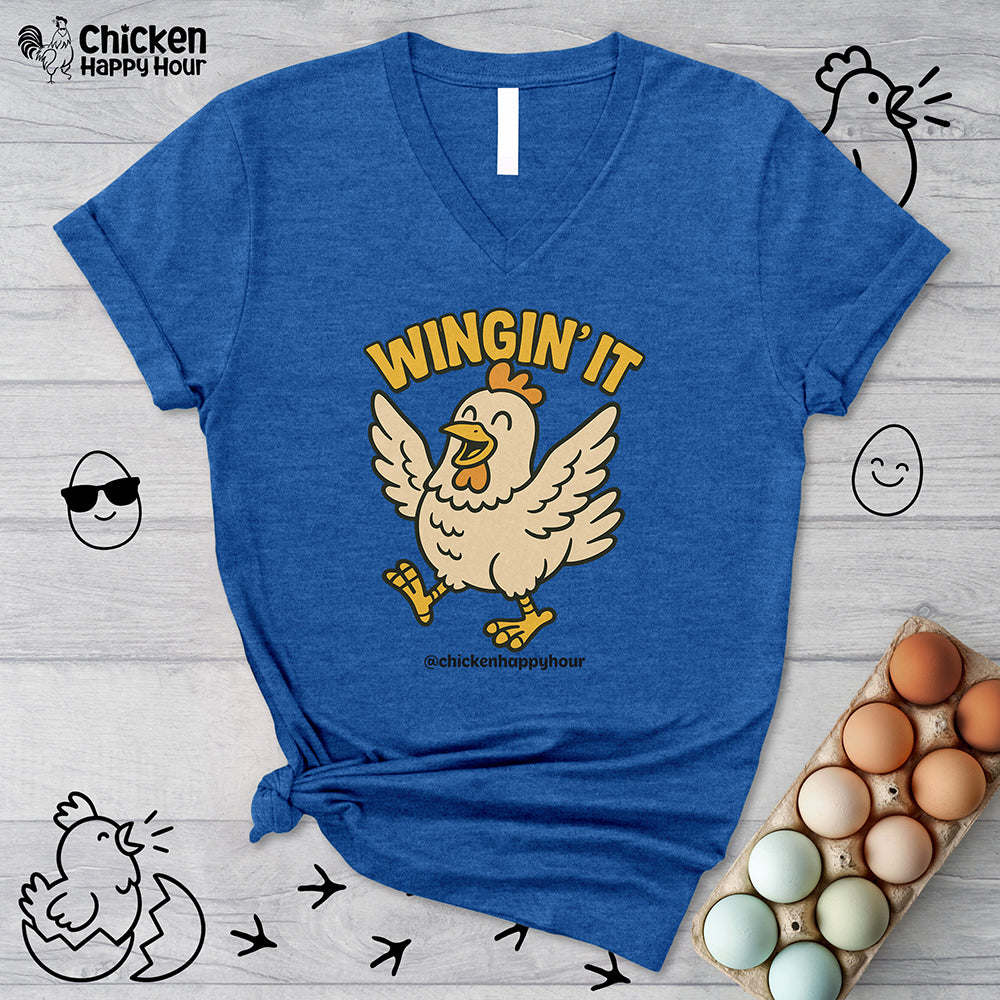 Wingin It V-Neck Tee
