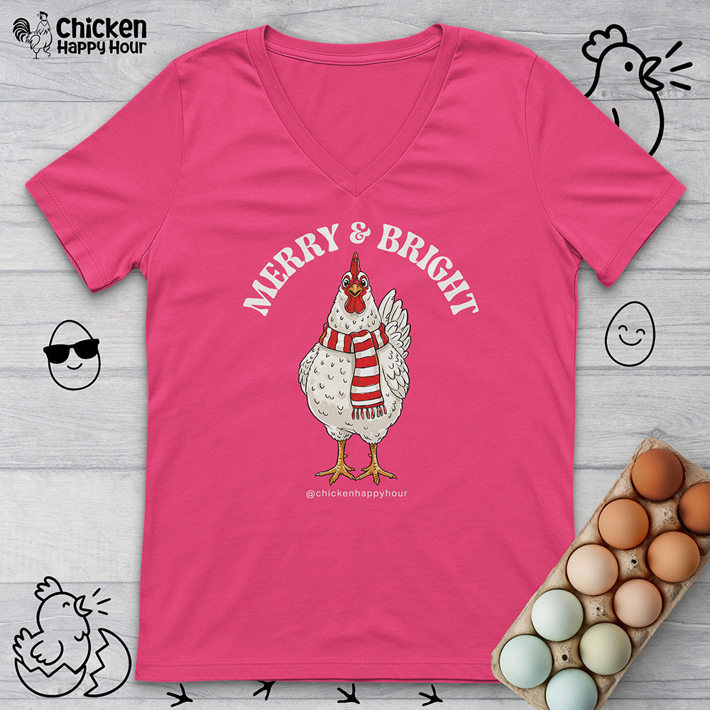 Merry & Bright V-Neck Tee