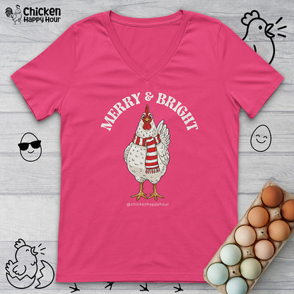 Merry & Bright V-Neck Tee