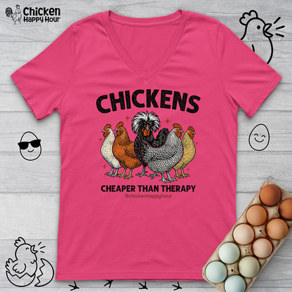Chickens Cheaper V-Neck Tee
