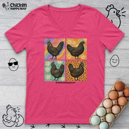 Retro Chicken V-Neck Tee