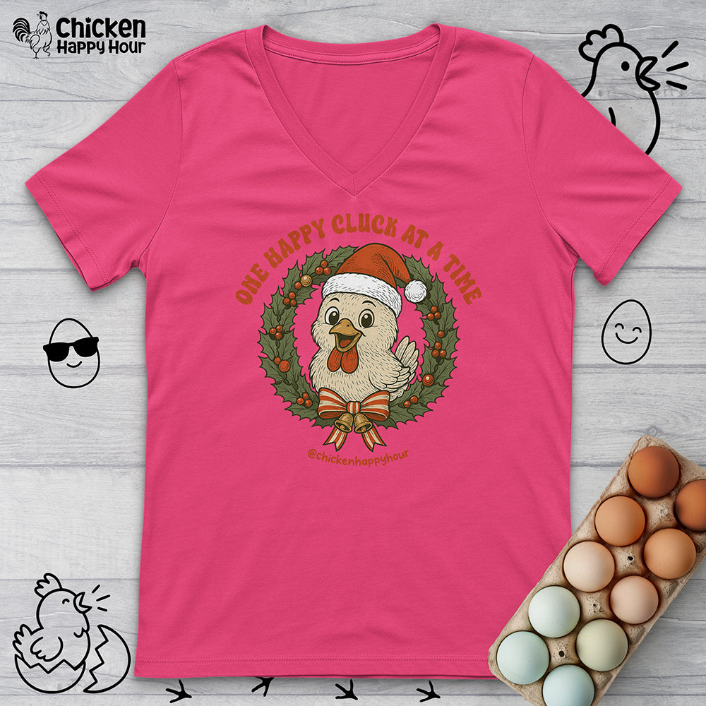 One Happy Cluck at a Time V-Neck Tee