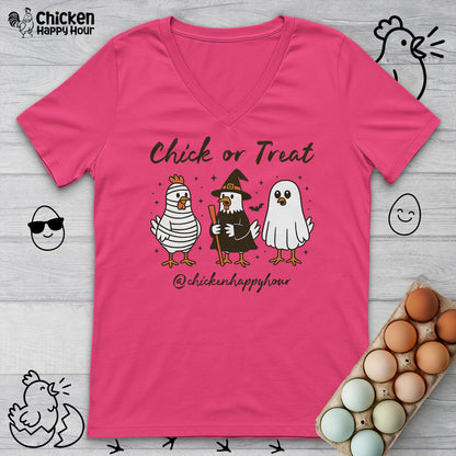 Chick or Treat V-Neck Tee