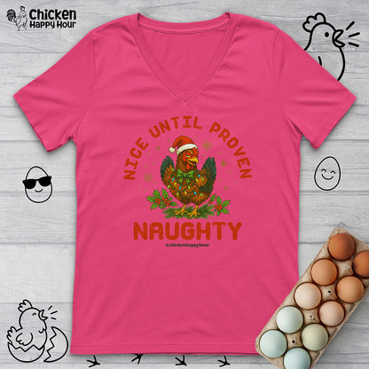 Nice Until Proven Naughty V-Neck Tee